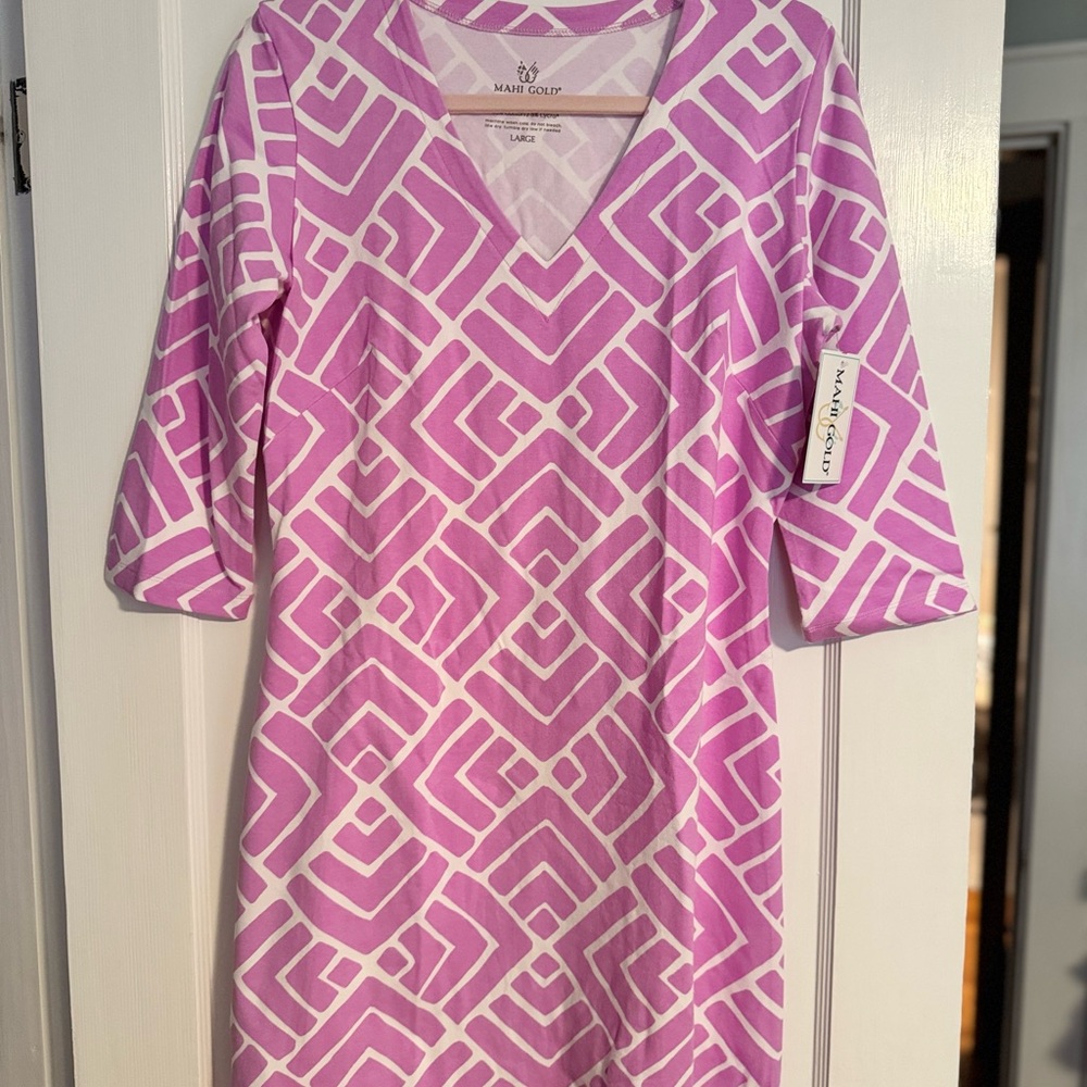MAHI GOLD cotton long sleeve dress. Size large.